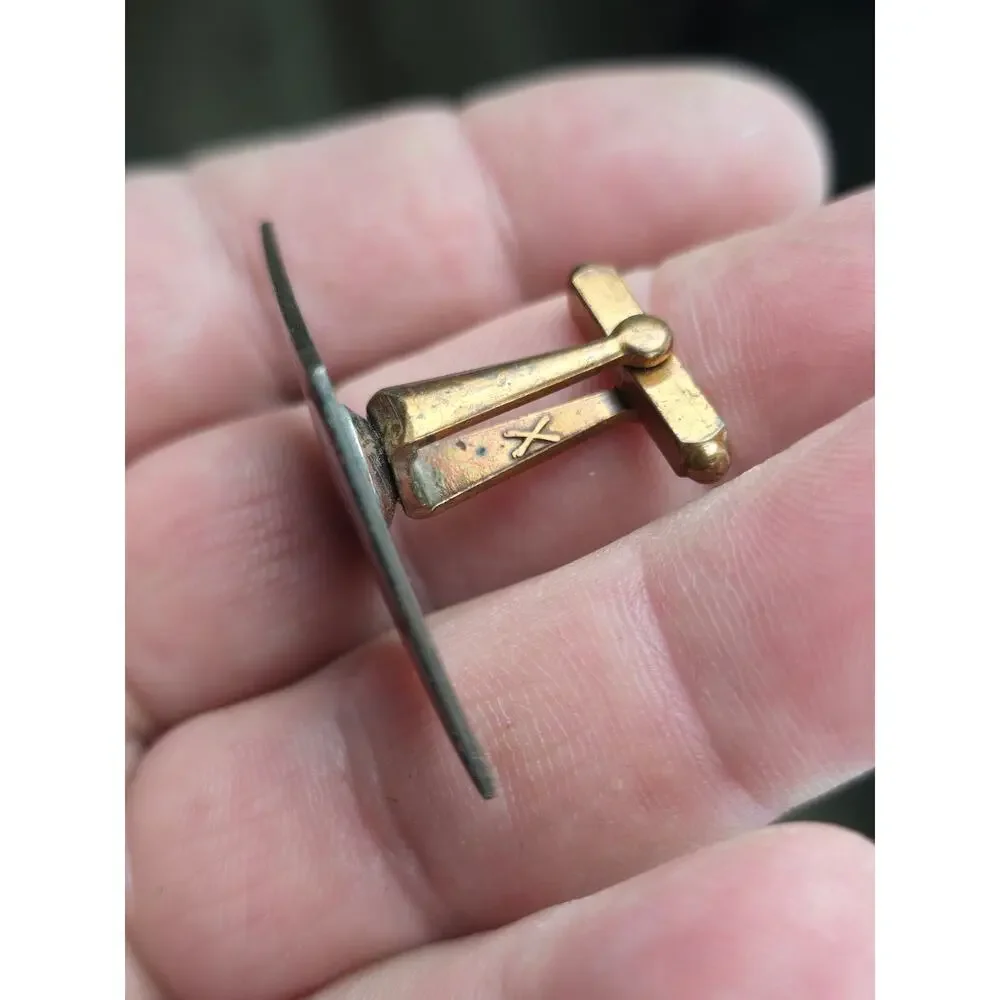 Lot 4 Sets Enamel On Copper Abstract Cufflinks 1960's Signed 
